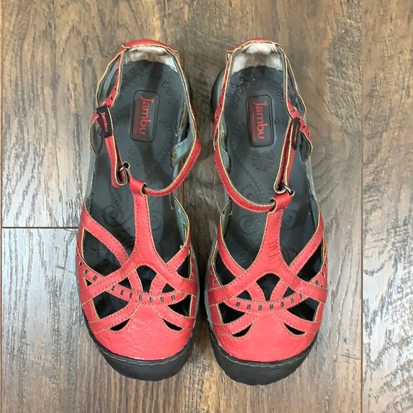 Jambu Shoes - Jambu Sail Vegan Red All Terrain Mary Janes Shoes